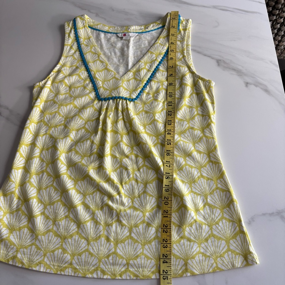 Boden Shell Print Sleeveless Top cotton size S green - Picture 7 of 9